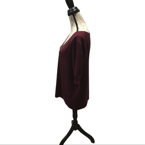 Coldwater Creek V-Neck Embroidered Sweater 1X - Picture 3 of 7